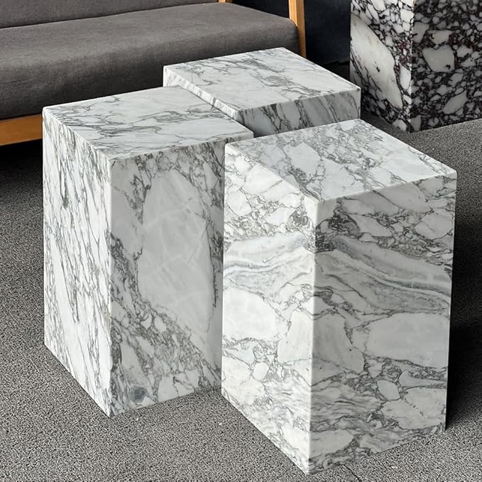 Luxury Marble Side Table, Square End Table - Image 8