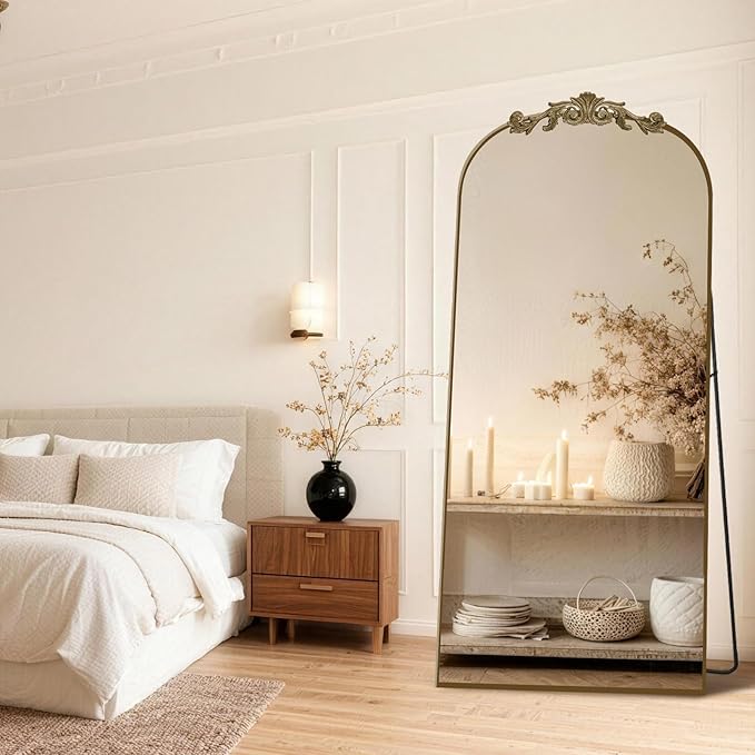 MISSDAY Vintage Baroque Full Length Mirror, Full Metal Frame Stand Up Retro - Image 7