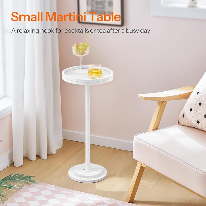 HOOBRO Small Round Side Table, Drink Table, Coffee Martini Table - Image 6