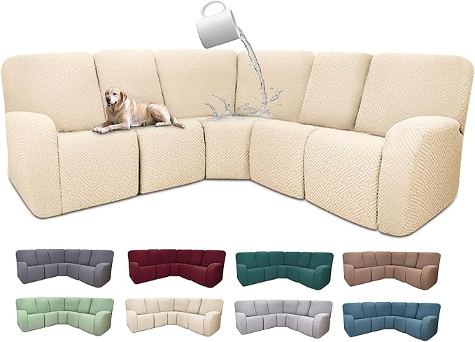 100% Waterproof Sectional Recliner Couch Covers by ROFASVCO