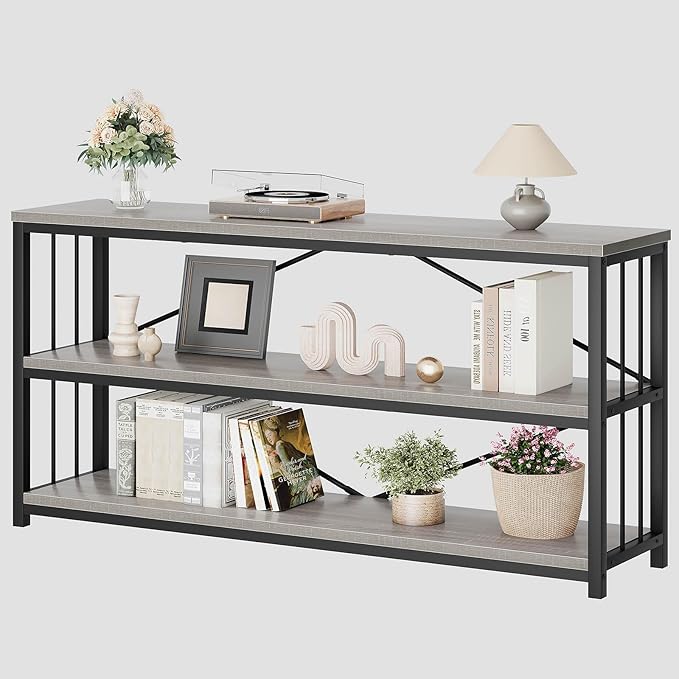 LVB Extra Long 3-Tier Sofa Table, Industrial Console Table - Image 9