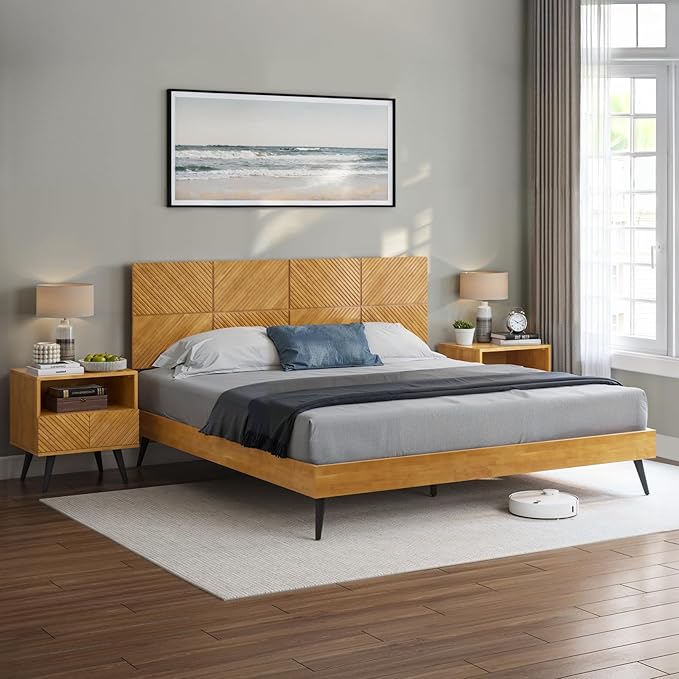 Bme Rhombus King Bed Frame – Solid Rubber Wood - Image 3