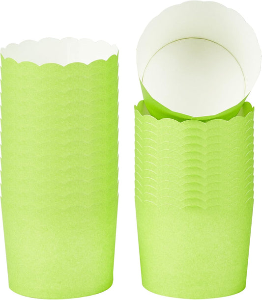 Panificio 6 Ounce Cupcake Wrappers, 200 Scalloped Baking Cups - Oven-Ready, Greaseproof, Green Paper Cupcake Liners, Disposable, For Birthdays, Baby Showers, Or Weddings - Restaurantware