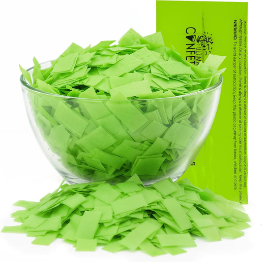 Ultimate Confetti, Rectangular Biodegradable Confetti – light Green Fluttering Tissue Paper Confetti for Cannon and Launcher use - Wedding Confeti, Birthday, Parties and Live Events - 1 lb, 16 oz