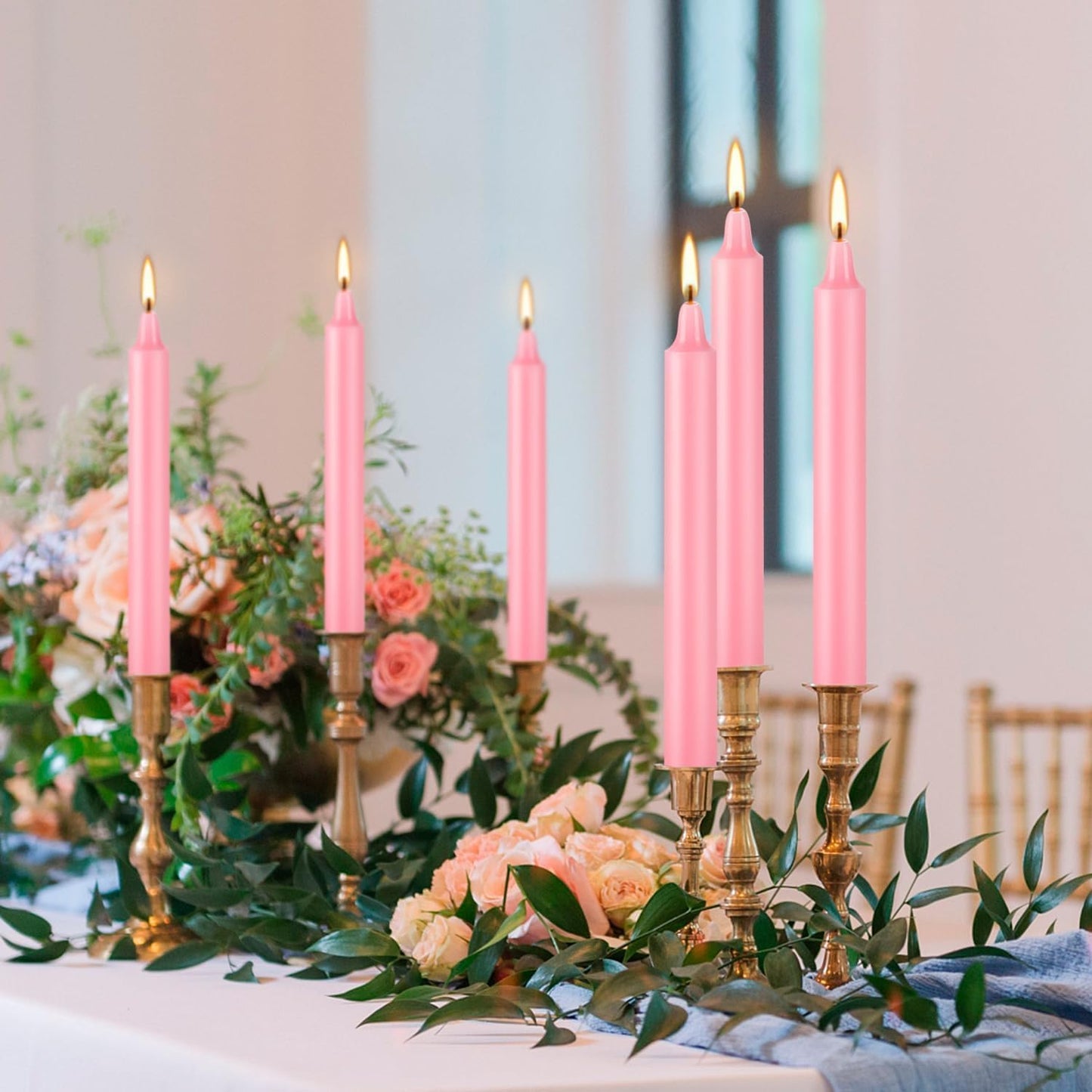 Set of 40 Pink Candles – Spell Chime Candles for Valentine's Day,Wedding,Rituals, Prayer, Birthdays, Meditation, Altar -0.5X4 Inch Tall, Unscented (Pink)