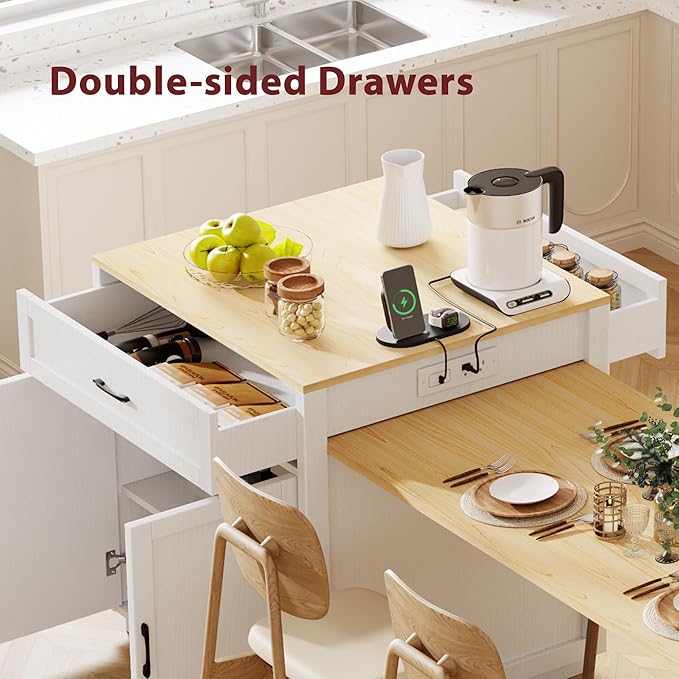 Kitchen Island with Extendable Dining Table - Image 8