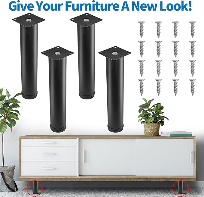 10 Inch Metal Furniture Legs Stainless Steel Adjustable Legs Black Metal Legs - Image 2