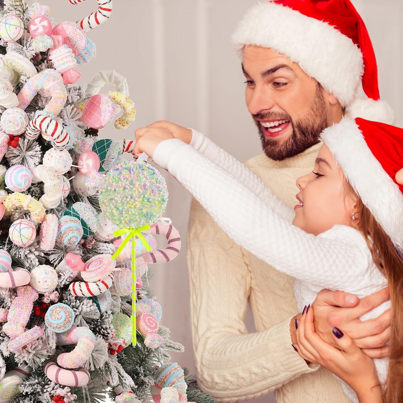 LANGXUN 6pcs Lollipop Candy Land 2025 Xmas Birthday Party Wedding Suppiles Decoration, Hanging Candy Cane Christmas Tree Décor, Christmas Decorative Hanging Ornaments Crafts