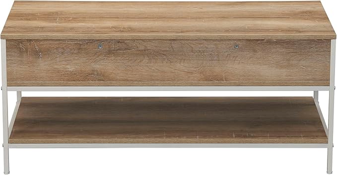 Household Essentials Coastal Oak Woven Front Coffee Table - Image 9