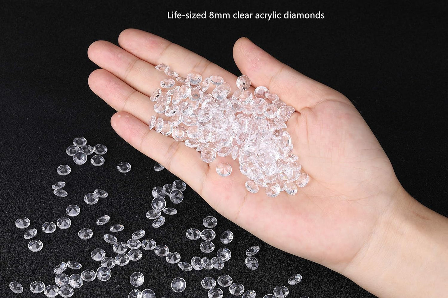2000 pcs/Pack Wedding Table Scatter Confetti Crystals Acrylic Diamonds 8 mm Rhinestones for Wedding, Bridal Shower, Vase Beads Decorations (8mm, Light Blue)