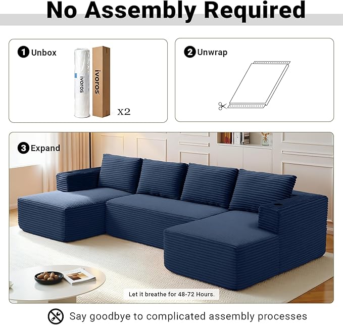 124" Oversized Sectional Couches - Image 6