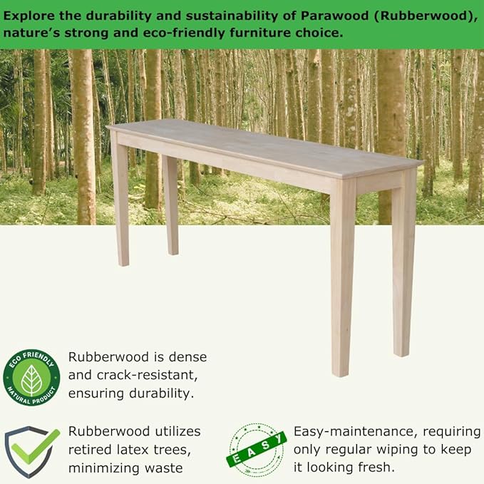 International Concepts Shaker Console Sofa Table, 72-Inch Long, Solid Parawood - Image 4