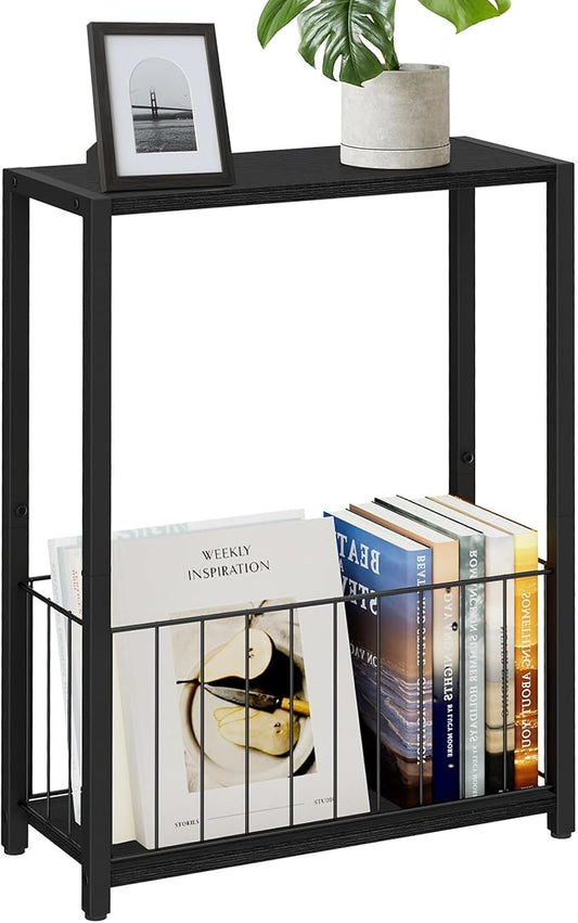 Homleke Narrow Side Table with Magazine Holder, Skinny End Table Perfect by Homleke