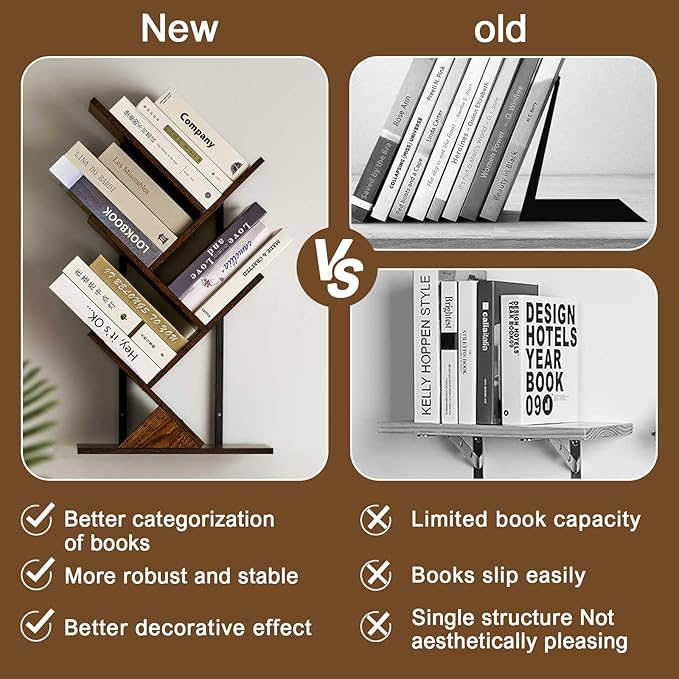 5 Tier Tree Bookshelf Floating Book Shelves - Image 6