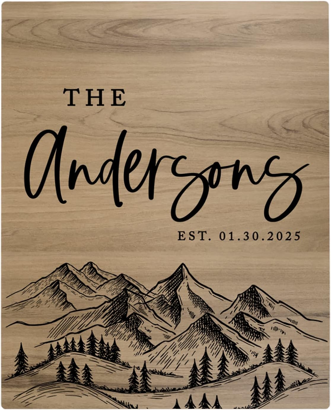 Andaz Press Large Wooden Welcome Sign for Wedding, Rustic Welcome Sign 16" x 20" Custom Last Name Woodland Forest Wedding Signage English Oak MDF Wood Finish Wedding Reception Indoor Outdoor Signs