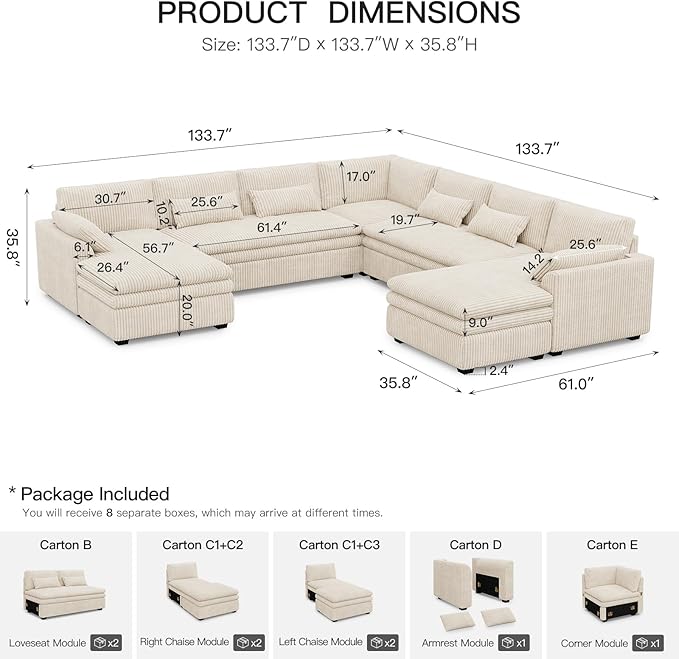 Belffin Large Modular Sectional Sofa - Image 2