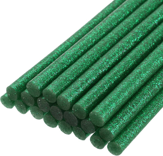 uxcell 20pcs Hot Glue Sticks for Glue Gun 11mm/0.43-inch x 6-inch Mini Hot Melt Adhesive Glue Stick Glitter Green