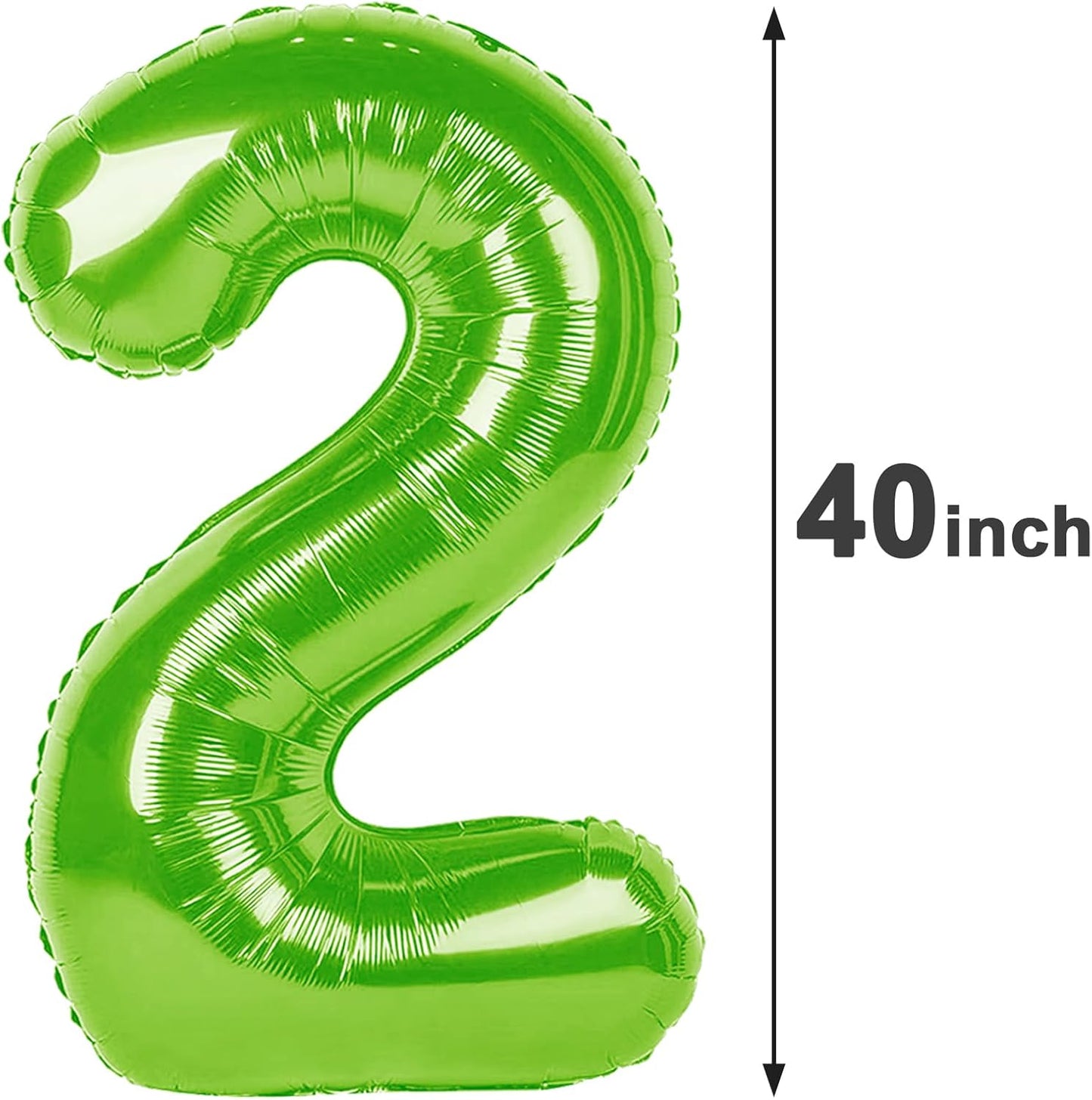 Light Green 40 Inch Big Number Balloon Birthday Decoration, Number 2 Helium Balloon 12 20 22 23 24 26 2026 New Years Celebration, Boy Girl Baby Anniversary Party Graduations Supplies Decorations