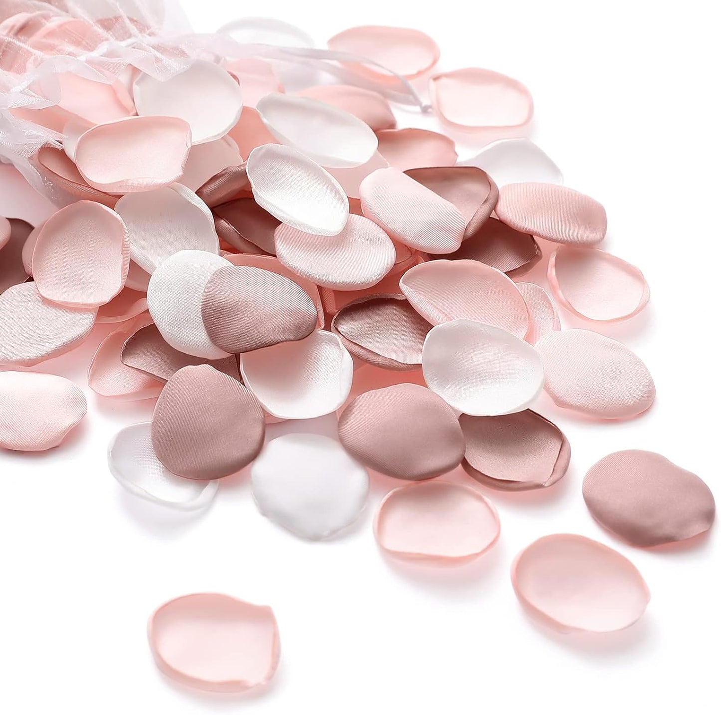 Serwalin 300Pcs Silk Rose Petals Artificial Flower Petals for Weddings Nude Pink Petals for Romantic Night Petals for Flower Girl Basket Wedding Proposal Aisle Table Decor (3 Color Mixes)