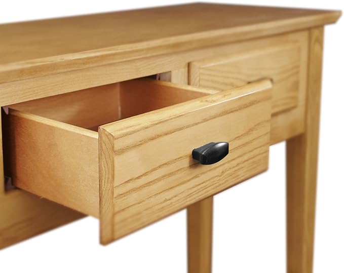 Leick Home Mission Console Table, Solid Wood, 2 Drawers, Bottom Display Shelf - Image 2