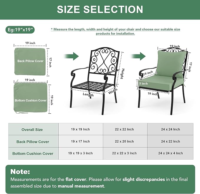 Summsun Outdoor Chair Cushions Set of 4, Waterproof Back Pillow and Seat - Image 7
