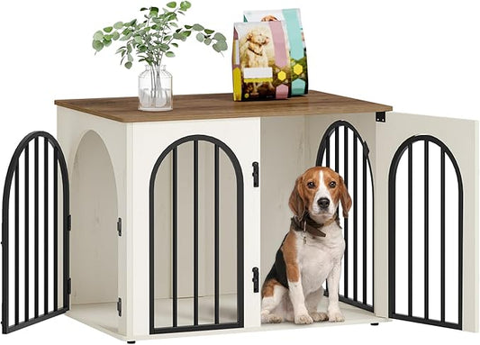 Hzuaneri 31.5'' Wooden Dog Crate Furniture, Indoor Dog Kennel Dogs Cage by Hzuaneri