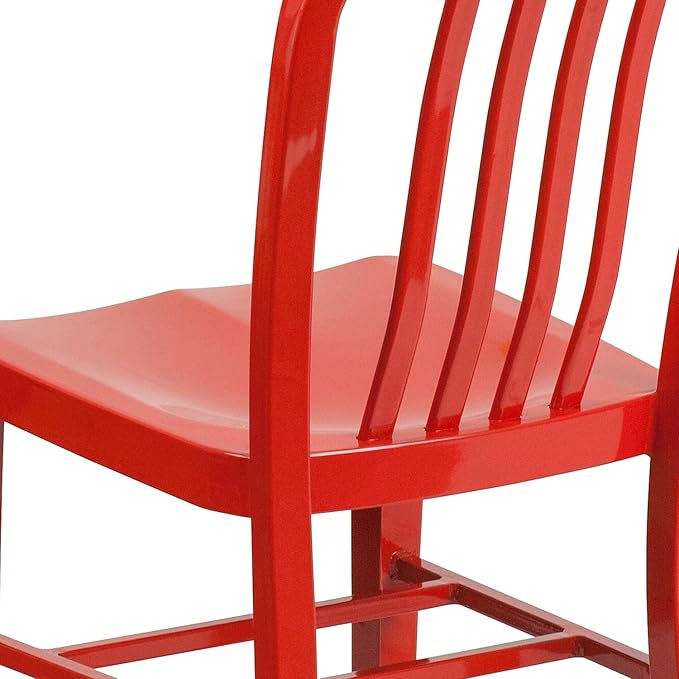 Flash Furniture Commercial Grade Red Metal Indoor-Outdoor Chair - Image 6