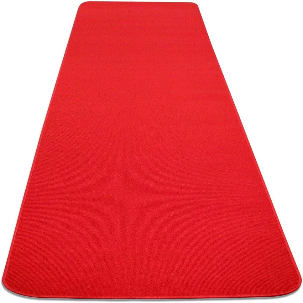 House, Home and More Red Carpet Aisle Runner - 3 Ft x 10 Ft - Real Carpet, Bound Edges, Low Pile Height, Stain Resistant, Event Runway Rug for Wedding, Hollywood Movie Award Ceremony Party Decoration