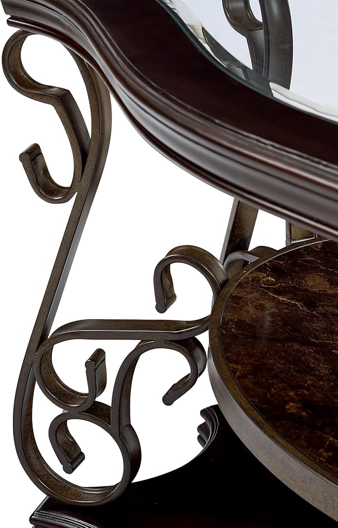 54'' Dark Brown Retro Wooden Sofa Table - Image 7