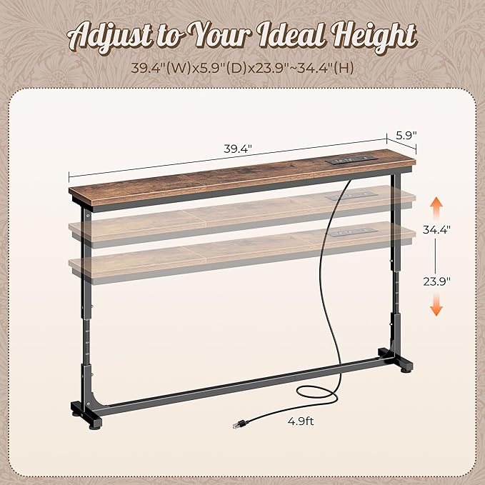 Huuger 39.4 Inch Behind Couch Table - Image 2