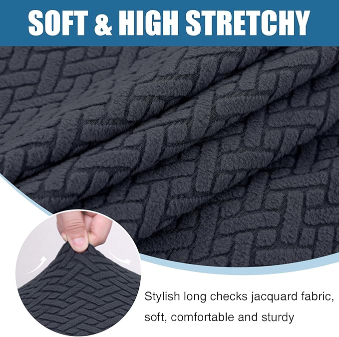 Smiry Waterproof Couch Cushion Covers, Stretch Jacquard Thick Sofa Cushion - Image 7