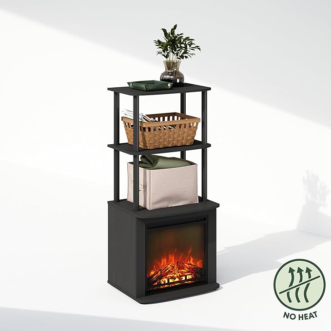 Furinno Turn-N-Tube Side Table, 3-Tier NO Heat Fireplace End Table - Image 6