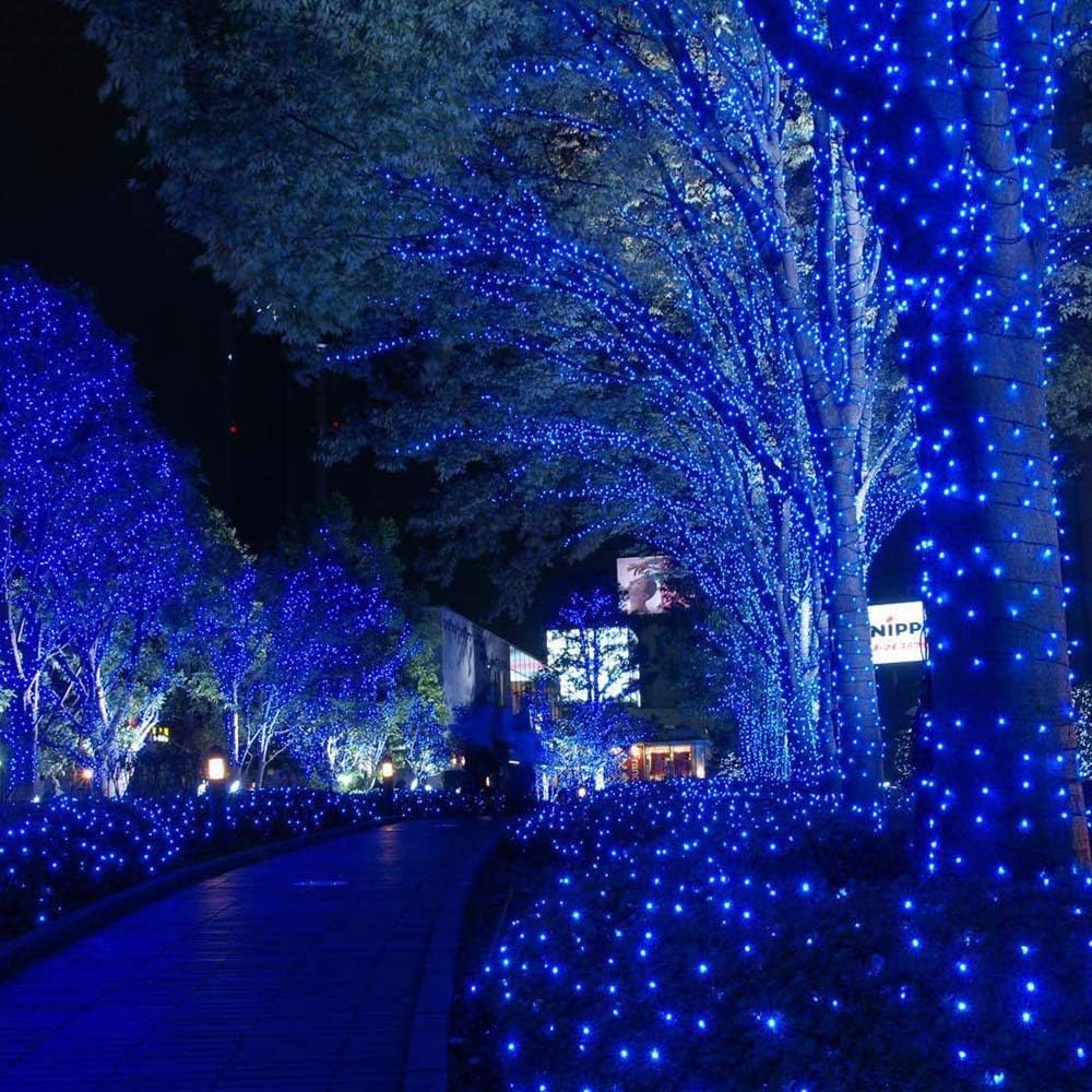 Toodour Solar Christmas Lights Outdoor, 2 Packs Total 144ft 400 LED Solar String Lights with 8 Mode, Outdoor Christmas String Light for Garden, Patio, Fence, Balcony, Xmas Tree Decor - Blue