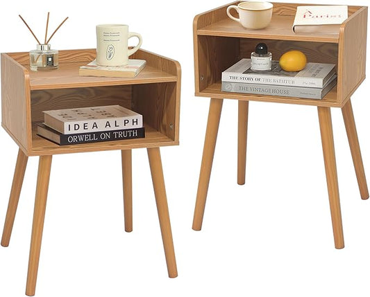 MaxSmeo Nightstands Set of 2, Mid Century Modern Side Table Bedroom by MaxSmeo