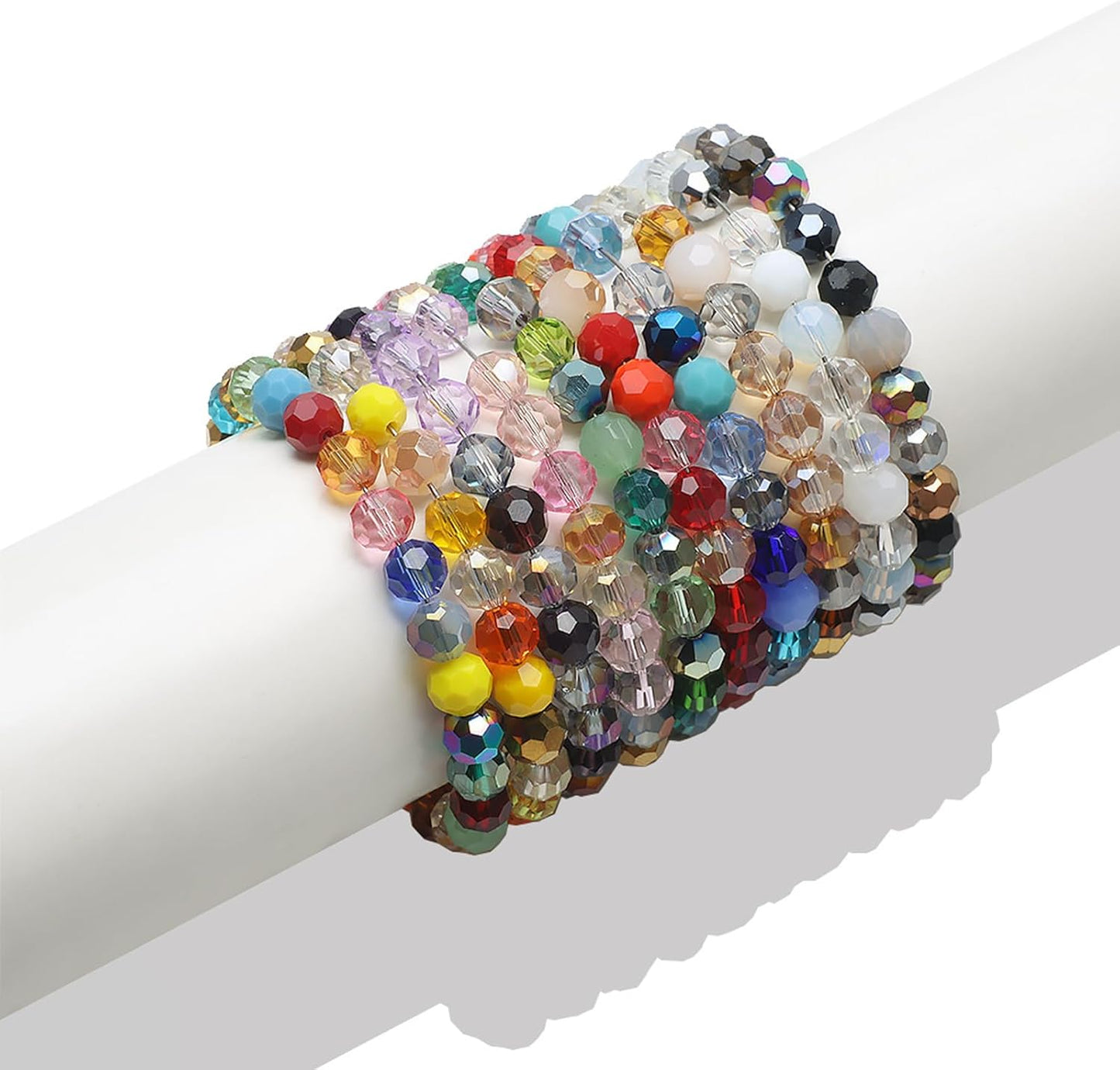 400PCS 4MM Crystal Glass Beads for Jewelry Making Green Series Rondelle Facted Crystal Glass Beads for Bracelet Making Round Glass Spacer Beads for DIY Crafts Wind Chimes Suncatchers