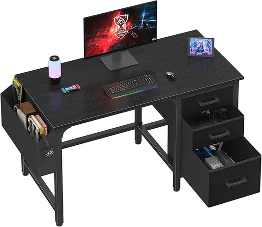 Lufeiya Computer Desk with File Drawers Cabinet, 47 Inch Reversible Home Office by LUFEIYA