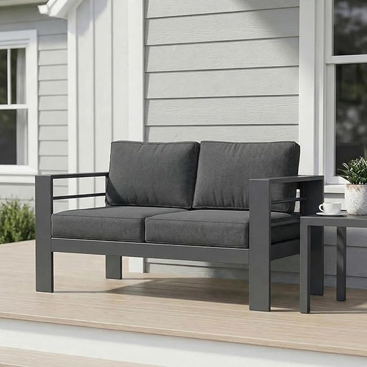 Wisteria Lane Metal Patio Furniture Sofa, All-Weather Outdoor Couch by WisteriaLane