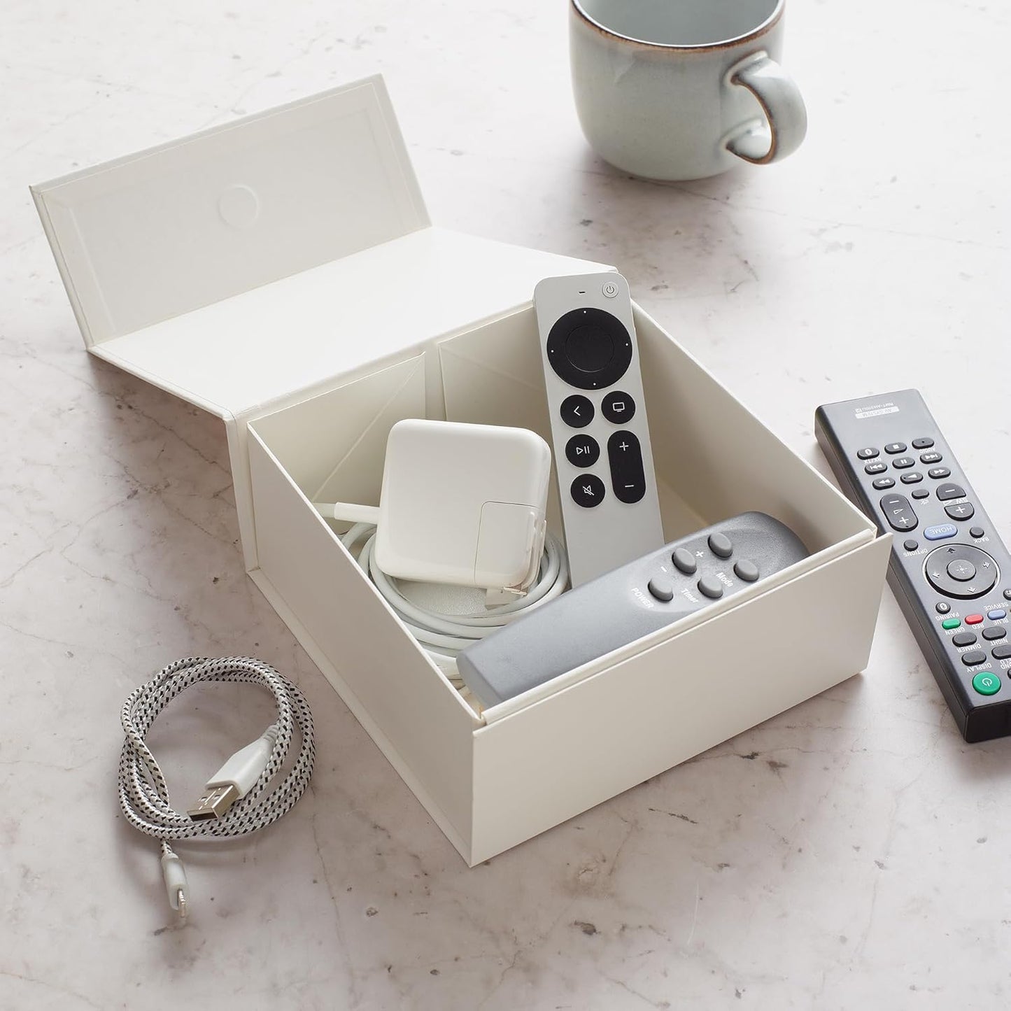 CECOBOX - Gift Boxes with Lids for Presents 6"x6"x2.75" - Matte, Collapsible Magnetic Closure Gift Box - Groomsmen & Bridesmaid Proposal Boxes, Wedding, PR, Birthdays, Holidays (White)