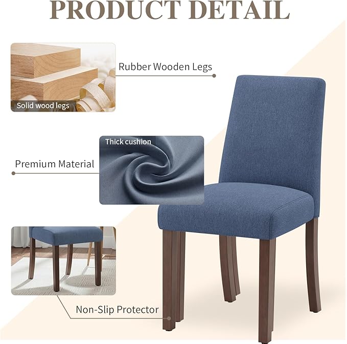 Dining Chairs Set of 2, Modern Dining Room Chairs - Image 3