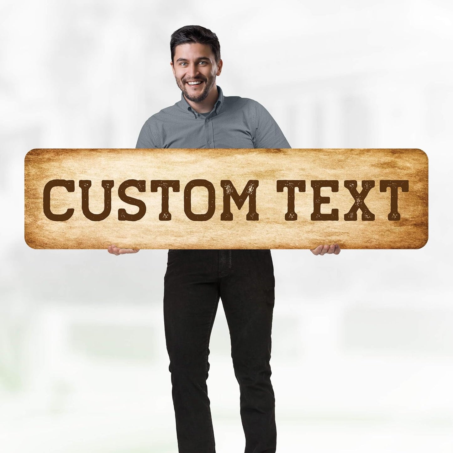 Custom Sign, Custom Street Sign, 11 Font Colors, 13 Font Styles, 4 Hole Options, 22 Sizes, 12x48 Inches, Rust Free DiBound, Fade Resistant, Made in USA by My Sign Center (Vintage)