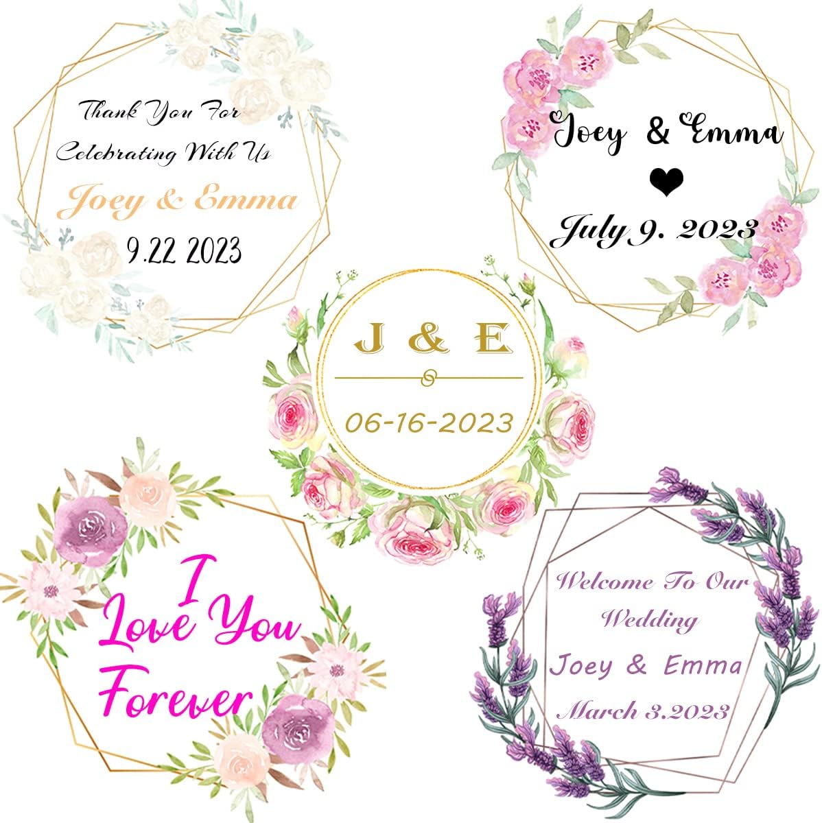 150 Pack Custom Stickers Personalized Stickers Labels for Business Logo Customized Vinyl Stickers for Wedding Favors Birthday Baby Bridal Shower Make Your Own Stickers 1 Inch-10 Inch