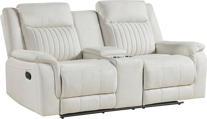 Lexicon Manual Double Reclining Loveseat, Polished Microfiber Manual Wall - Image 9
