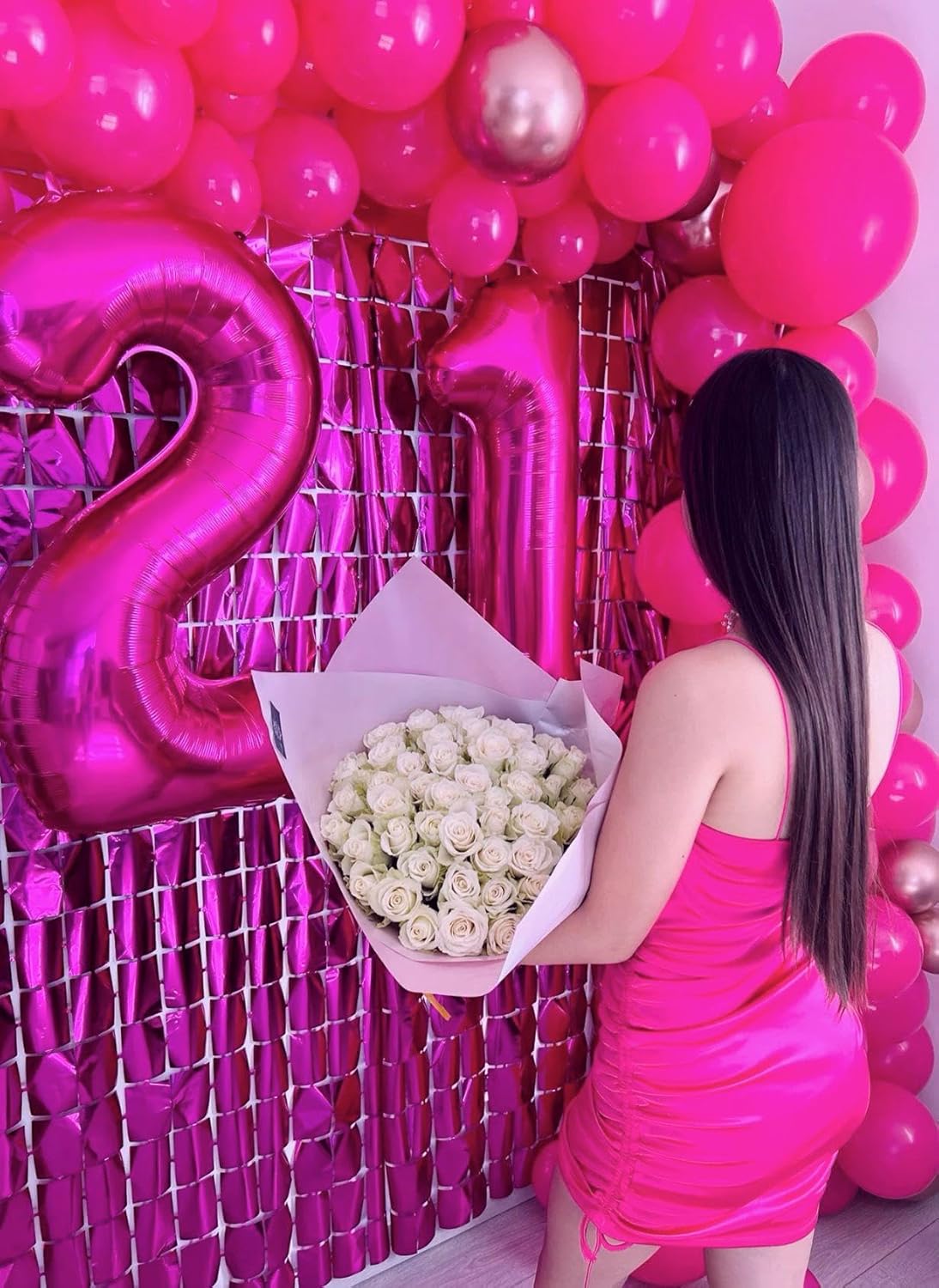 Rosy Purple Number 1 Balloon 40 inch, Number 1 Birthday Balloons for Boy Girl, Rosy Purple Foil One Balloon for 1st 10 11 12 16 18 Birthday Party, Anniversary Celebration Numbers Decorations