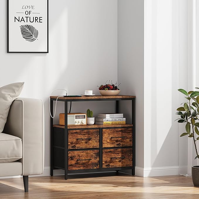 TUTOTAK Large Night Stand with Charging Station, Nightstand with USB and Type-C - Image 6