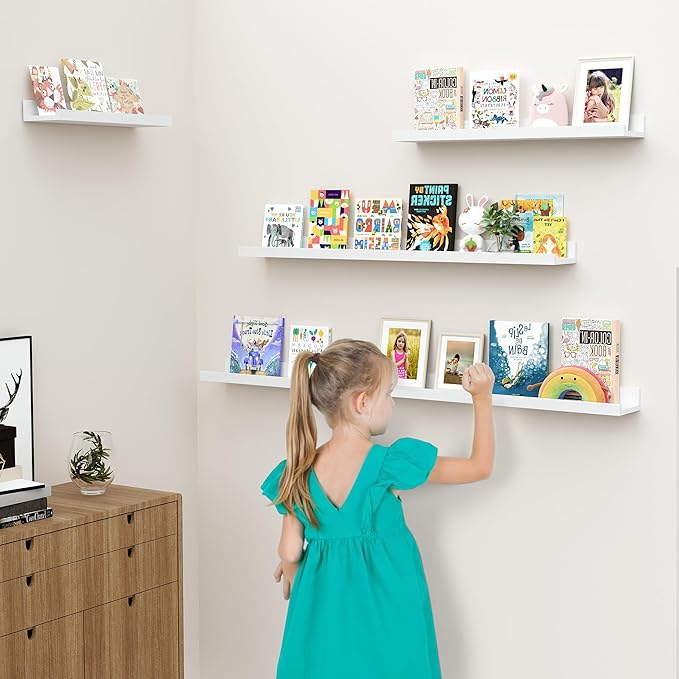 Floating Shelves for Wall, 24 inch Wood Floating Shelves Set of 2, Picture - Image 6