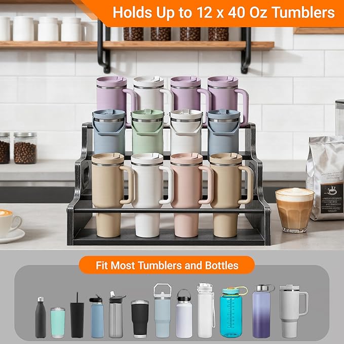 YQBRAO 3-Tier Liquor Bottle Display Shelf, Coffee Syrup Rack Organizer - Image 8