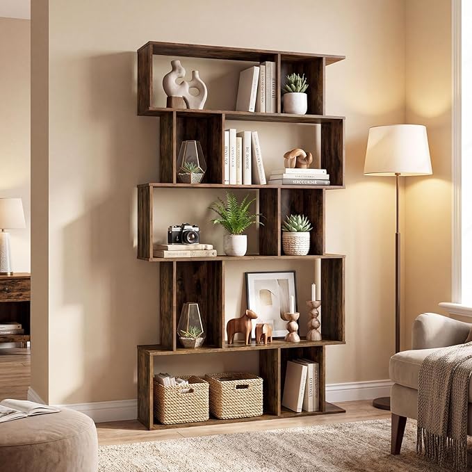 Giantex 5-Tier Bookshelves Set of 2, 10-Cube Geometric Bookcase - Image 9
