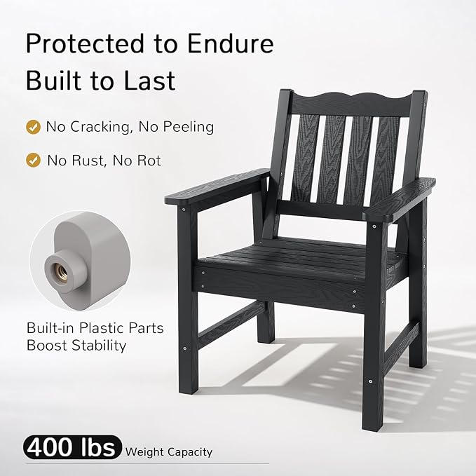 Stoog All-Weather Patio Chairs Set of 2, Outdoor Dining Chairs - Image 3