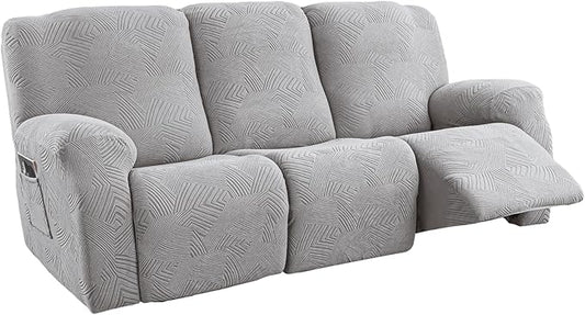 5-Piece Recliner Sofa Covers, Stretch Geometric Strokes Jacquard Recliner Sofa by Unknown