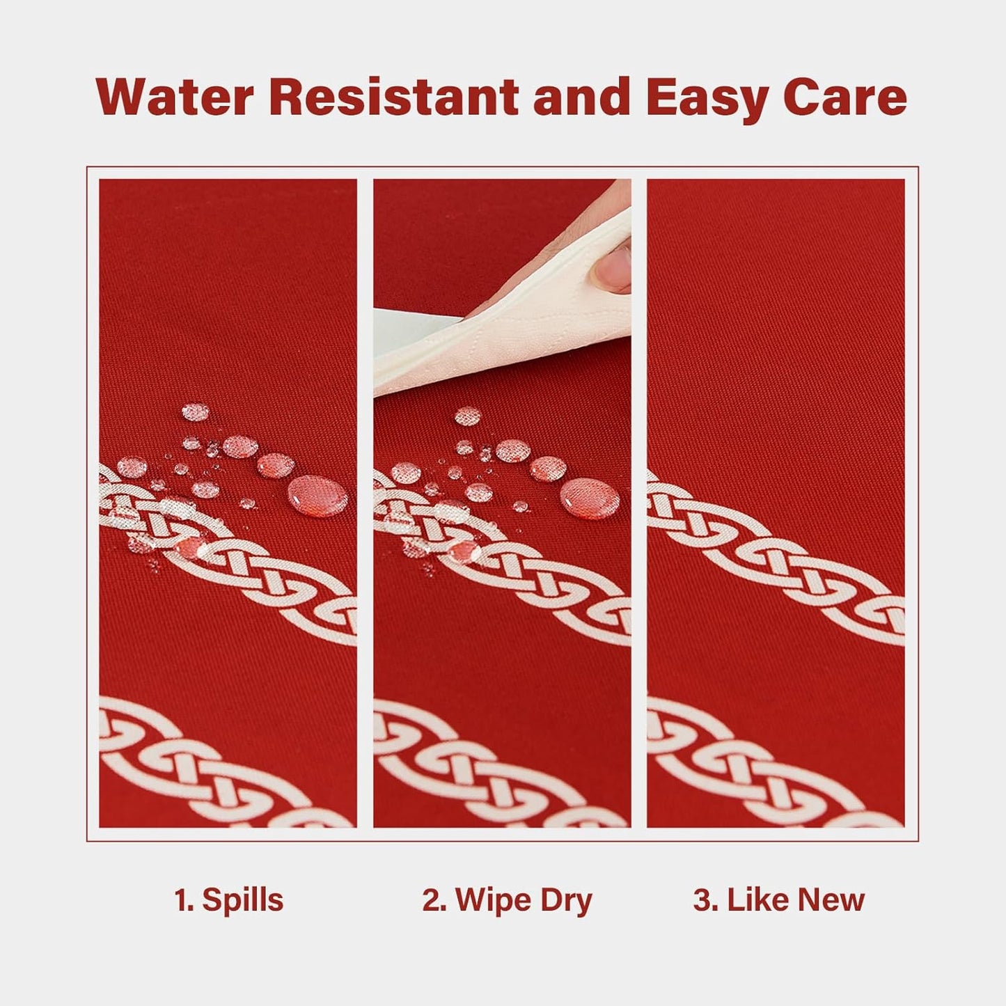 Celtic Knot Table Cloth Rectangle Table 57x118 Inches Waterproof Hot Red Rectangle Tablecloth for Kitchen Dining Party